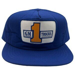 Vintage GM 1 Truck Trucker Hat Snap Back Foam Blue